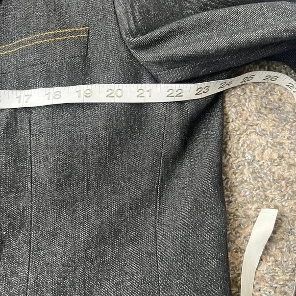 VITTORIO ST ANGELO MENS DENIM JEAN SPORTS BLAZER BLAXK GRAY POCKETS SIZE 44 LONG - Picture 11 of 14